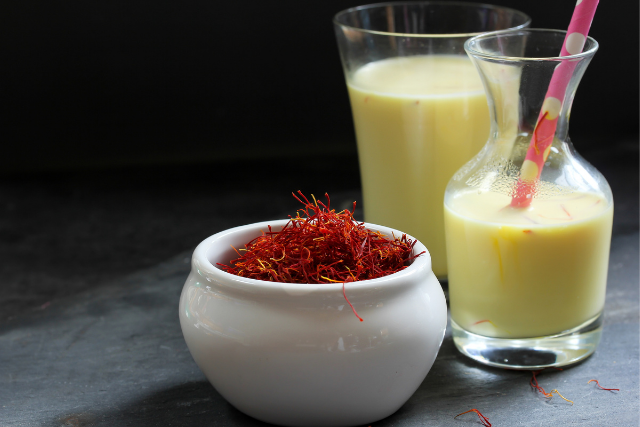 Saffron and milk for pigmented skin