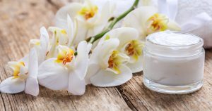 men face cream with flowers 